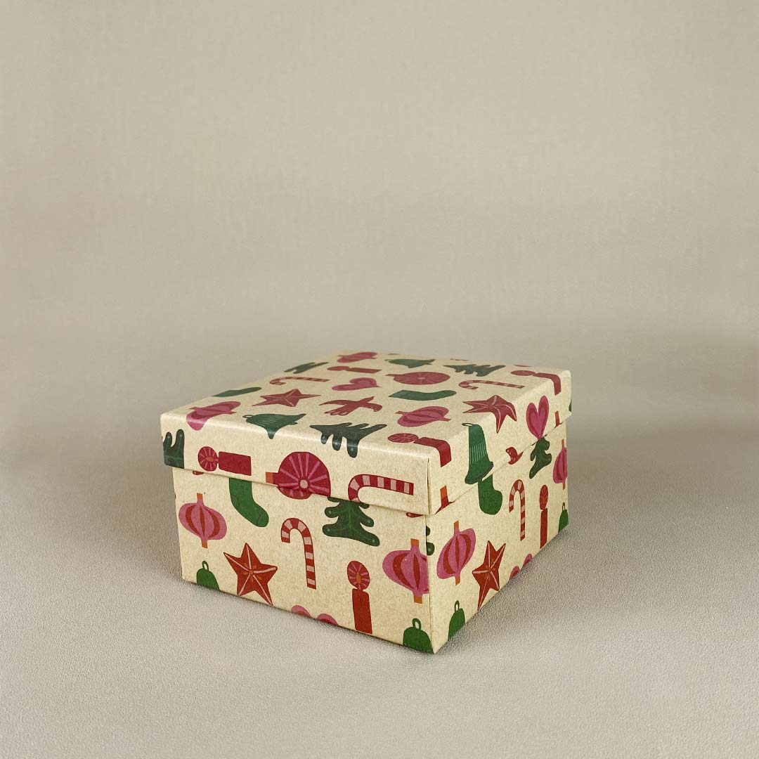 Boîte cadeau de Noël - vide - motif de Noël - convient aux