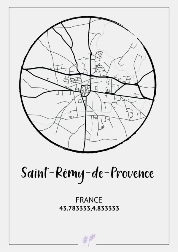 Affiche St Rémy de Provence Blanc