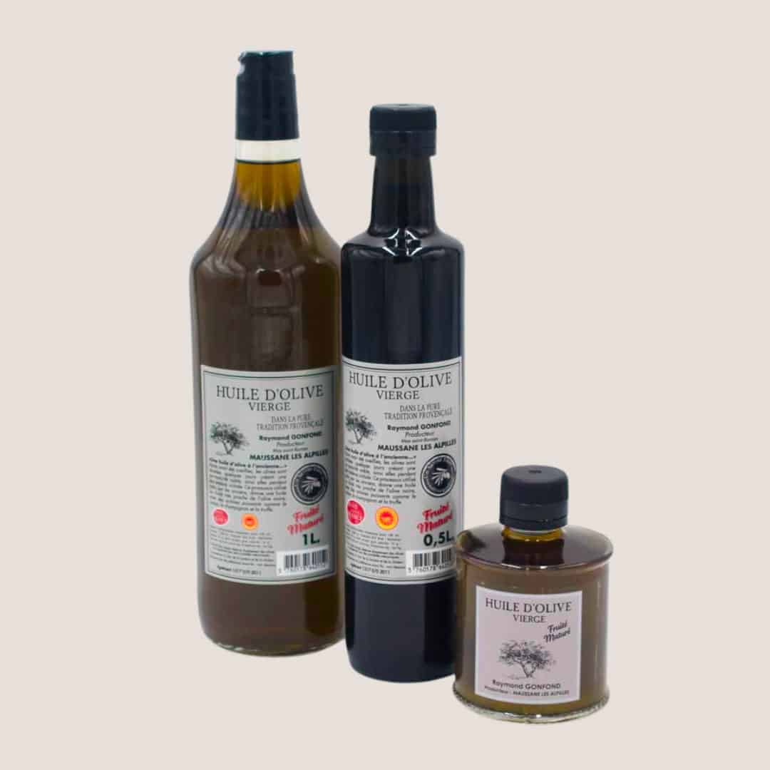 Huile d’Olive Maturée Vierge – Fruité Noir AOP Vallée des Baux de Provence – R.Gonfond